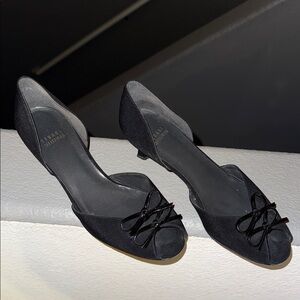 Stuart Weitzman Black Bow Heels